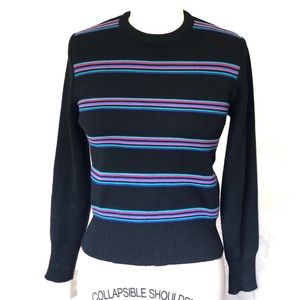 VINTAGE 80s Meister Striped Ski New Wool Sweater